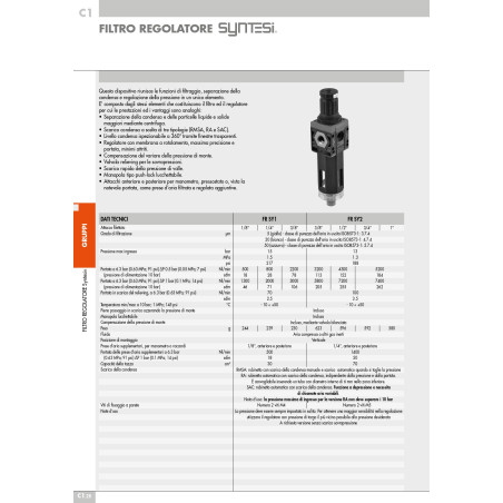 FILTRO REGOLATORE SY1 1/4 - 20 012 RMSA